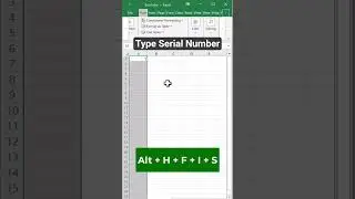 Serial Number in Excel | Automatic Serial Number in Excel #exceltips #exceltricks #exceltutorial