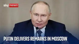 Vladimir Putin delivers remarks at the Future Technologies Forum