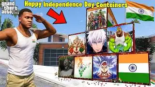 GTA V : Franklin Opening Happy Independence Day Special Containers! in GTA 5