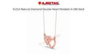 0.21ct Natural Diamond Double Heart Pendant in 18K Rose  Gold #ajretail  #diamondpendant