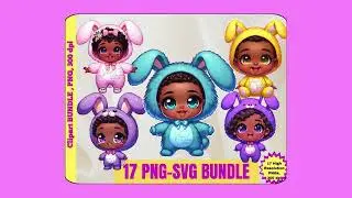 Easter Bunny PNG, Easter Bunny SVG, African American Easter Bunny