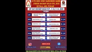 21TH SHRI GURU HARGOBIND SAHIB JUNIOR HOCKEY GOLD CUP BUTALA (AMRITSAR) 22/NOV/2025