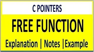 DYNAMIC MEMORY REALLOCATION USING FREE IN C | FREE FUNCTION IN C PROGRAMMING