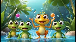 Five Little Speckled Frogs &ndash; Counting on a Lily Pad Boat | Fun Kids Counting Song | Magical Pond