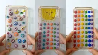 Satisfying Phone case Painting with cute emoji | acrylic colour artwork |#art #painting #satisfying