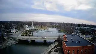 Michigan SKYLINE 360 VIEWS!!  Aerial Drone Footage - DOWNTOWN Dundee, Michigan - River Raisin & M-50