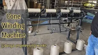 cone winding machine for making large packages  to small packages of yarn /  call 98123 04455