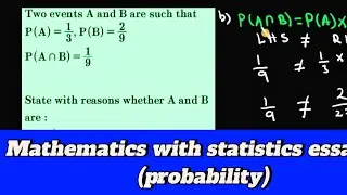 Mutually Exclusive and Independent Events(A level Maths revision tutorial video.)