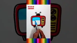 easy tv television coloring #drawing #coloring #shorts