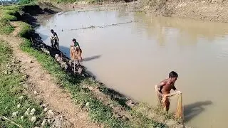 Fishing Video-Bengali Net Fishing-Amazing Bast Cast Net fishing video in village River