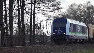 223 152 von IntEgro mit Hackschnitzelzug am 29.11.2017 um 12:21 in Horka, Ri. Cottbus