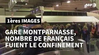 Coronavirus: mar&eacute;e humaine &agrave; Montparnasse pour fuir le confinement &agrave; Paris | AFP Images