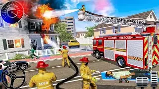 Fire Truck City Rescue Simulator - 911 US Emergency Fire Truck Driving 3D 2025 - Android Gameplay