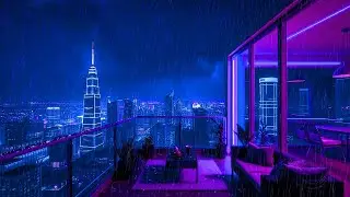 Late Night Rain & Neon Skyline | Lofi Beats to Focus