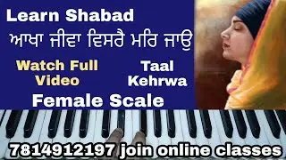 learn aakha jeeva visre mar jao on harmonium,female scale easy shabad