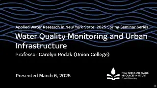 Water Quality Monitoring and Urban Infrastructure