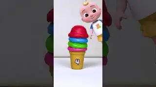 Count the Leaning Toy Ice Cream Tower! 😋🍦#Shorts