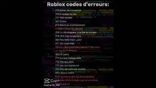 Code d&rsquo;erreur roblox #repost #capcut #foryou #pourtoi #roblox
