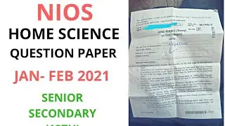 Nios Home science Question paper jan-feb 2021|Senior Secondary(12th)|AprilExam2021 ImportantQuestion