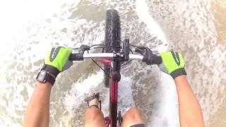 FAT BIKE Ride on the Beach Sand in Ocean Water MONGOOSE MTB #1