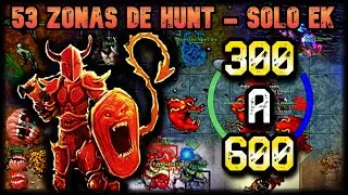 53 Zonas de Hunts para Knight&acute;s (SOLO) │ Level 300 a 600 │ con tips y damage analyser