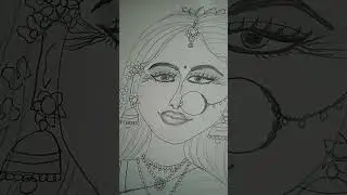 Pyari Radharani | Pencil Portrait Drawing | Full Process Long Video