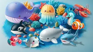 Magic Wand makes cute toys become Sea animals #babyfish #kidssong #seaanimals #cutetoys