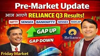 GAP UP/GAP DOWN PRE-MARKET UPDATE SENSEX NIFTY MIDCAP FINNIFTY BANKNIFTY LEVELS RELIANCE FRI 16 JAN