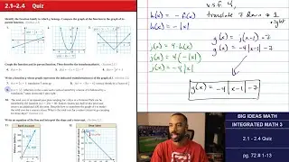 Big Ideas Math [IM3]: 2.1 - 2.4 Quiz (Review & Problem Set)