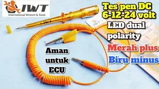 🩺IWT tes pen DC 6-12-24 volt led reverse polarity auto detect merah plus biru minus / ground