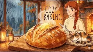 Baking Bread in a Rainy Forest Cottage|Ghibli Silent Days|Ghibli-Style Video