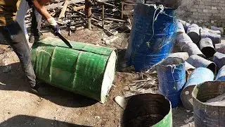 World's Fastest Oil Drum Cutting With Smart Hand Tools | Crazy Guy...