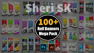 Mega Pack Of Roll Up Banners Templates Download In PSD AI And EPS Files In CMYK Color |Sheri SK|