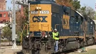 ?CSXT? 2551 EMD GP38-2 RCO Unit & 2727 GP38-2 Leads Y205-11 Headed To The Old Yard & 2nd Gen K5LA