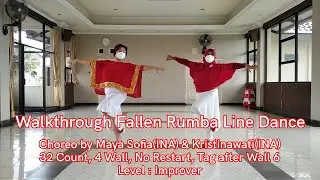 Walkthrough Fallen Rumba Line Dance | Choreo by Maya Sofia(INA) & Kristinawati(INA)