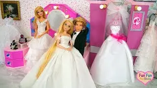 Bonecas Princesa Rapunzel Barbie Loja De Casamento Vestido de casamento de Compras