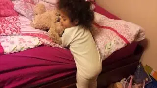 Shlaima's second sleepover, first in her rm