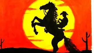 Easy Horse Painting Tutorial with Oil Pastels for Beginners #tutorial #painting #landscape #horse 