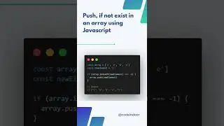 Push, if not exist in an array using JavaScript #javascript #js #code #reactjs #codeindoor