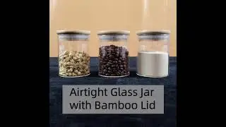 Airtight Bamboo Lid Glass Container Jar for Kitchen
