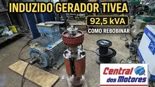 REBOBINANDO UM INDUZIDO DE UM GERADOR COM A GAIOLA ABERTA. GERADOR TIVEA.
