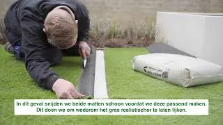 Zelf kunstgras leggen - Stap 6: Kunstgras op maat snijden - Kunstgrasveiling.nl