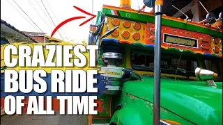 🇨🇴 CRAZY BUS RIDE in COLOMBIA | Traveling on Colombia's iconic colorful buses (coffee triangle)