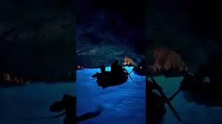 Tight squeeze into Blue Grotto with @alexojeda in Capri, Italy! 🤯💙