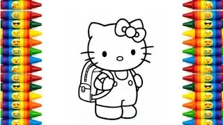 Рисунок мультяшной Hello Kitty для детей | Простой урок рисования