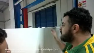 ECMT-136 Automatic Horizontal Foam Cutting machine (with conveyor belt and vacuum system )