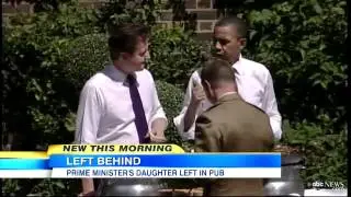 U.K. Prime Minister David Cameron Forgets Young Daughter in Pub