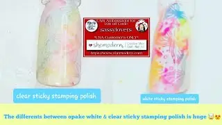 How to Shemodern video : 5 opake white sticky stamping polish with neon pigments 👍🏼❤