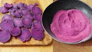 HOW TO MAKE PURPLE SWEET POTATO POWDER | EASY RECIPE USING AIR FRYER