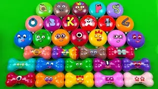 Numberblocks - Looking For Rainbow Clay in Mini Bones, Cake Coloring Mix! ASMR